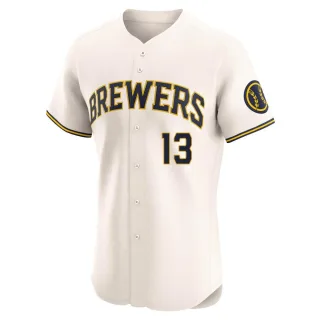 Elite Men's Glenn Robinson Milwaukee Brewers Home Jersey - Cream