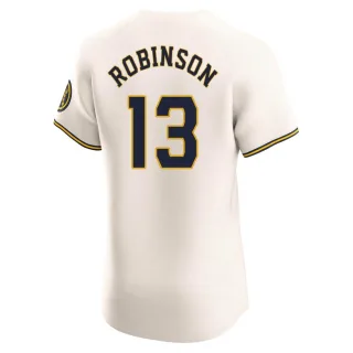 Elite Men's Glenn Robinson Milwaukee Brewers Home Jersey - Cream
