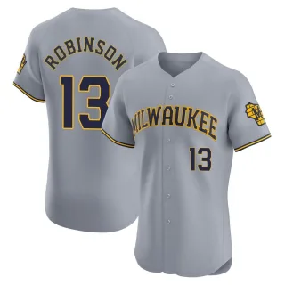 Elite Men's Glenn Robinson Milwaukee Brewers Road Jersey - Gray
