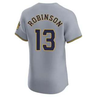 Elite Men's Glenn Robinson Milwaukee Brewers Road Jersey - Gray