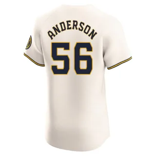 Elite Men's Grant Anderson Milwaukee Brewers Home Jersey - Cream