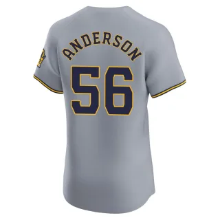Elite Men's Grant Anderson Milwaukee Brewers Road Jersey - Gray