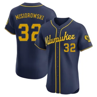 Elite Men's Jacob Misiorowski Milwaukee Brewers Alternate Jersey - Navy