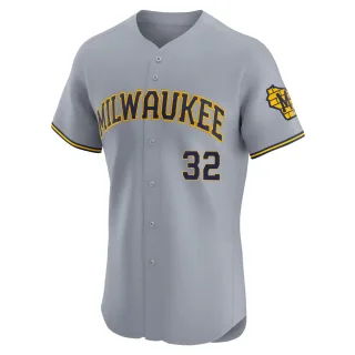 Elite Men's Jacob Misiorowski Milwaukee Brewers Road Jersey - Gray