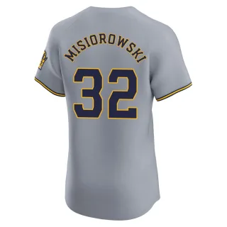 Elite Men's Jacob Misiorowski Milwaukee Brewers Road Jersey - Gray