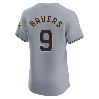 Elite Men's Jake Bauers Milwaukee Brewers Road Jersey - Gray