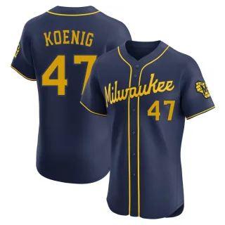 Elite Men's Jared Koenig Milwaukee Brewers Alternate Jersey - Navy