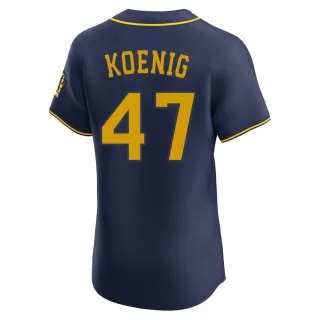 Elite Men's Jared Koenig Milwaukee Brewers Alternate Jersey - Navy
