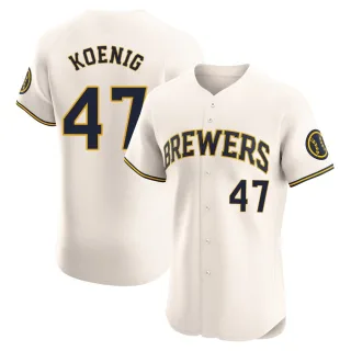 Elite Men's Jared Koenig Milwaukee Brewers Home Jersey - Cream