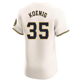 Elite Men's Jared Koenig Milwaukee Brewers Home Jersey - Cream