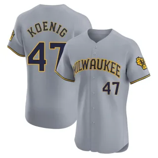 Elite Men's Jared Koenig Milwaukee Brewers Road Jersey - Gray