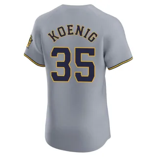 Elite Men's Jared Koenig Milwaukee Brewers Road Jersey - Gray