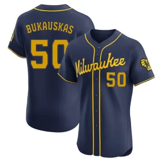 Elite Men's J.B. Bukauskas Milwaukee Brewers Alternate Jersey - Navy