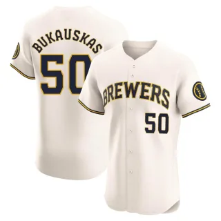 Elite Men's J.B. Bukauskas Milwaukee Brewers Home Jersey - Cream