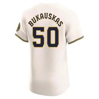 Elite Men's J.B. Bukauskas Milwaukee Brewers Home Jersey - Cream
