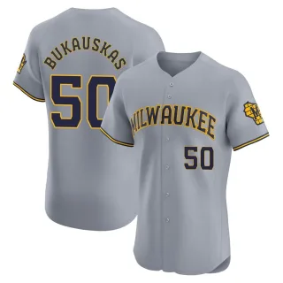 Elite Men's J.B. Bukauskas Milwaukee Brewers Road Jersey - Gray