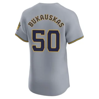 Elite Men's J.B. Bukauskas Milwaukee Brewers Road Jersey - Gray