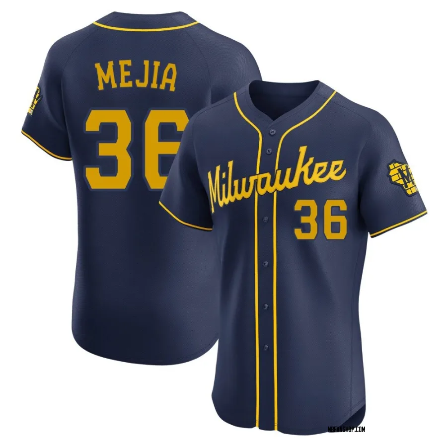 Elite Men's J.C. Mejia Milwaukee Brewers Alternate Jersey - Navy