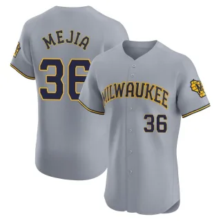 Elite Men's J.C. Mejia Milwaukee Brewers Road Jersey - Gray