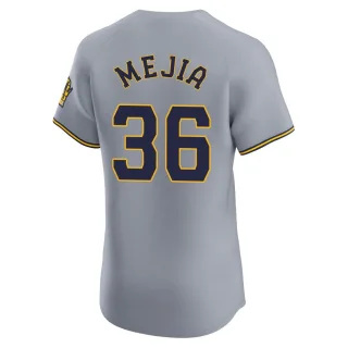 Elite Men's J.C. Mejia Milwaukee Brewers Road Jersey - Gray