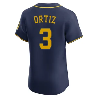Elite Men's Joey Ortiz Milwaukee Brewers Alternate Jersey - Navy