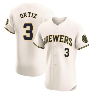Elite Men's Joey Ortiz Milwaukee Brewers Home Jersey - Cream
