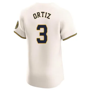 Elite Men's Joey Ortiz Milwaukee Brewers Home Jersey - Cream