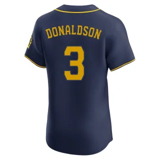 Elite Men's Josh Donaldson Milwaukee Brewers Alternate Jersey - Navy