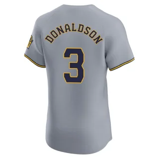 Elite Men's Josh Donaldson Milwaukee Brewers Road Jersey - Gray