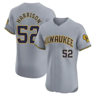 Elite Men's Kyle Harrison Milwaukee Brewers Road Jersey - Gray