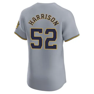 Elite Men's Kyle Harrison Milwaukee Brewers Road Jersey - Gray