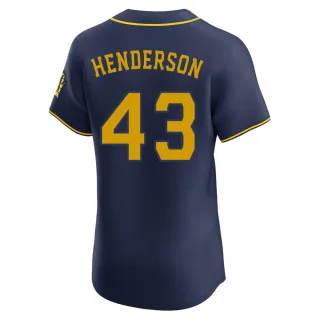 Elite Men's Logan Henderson Milwaukee Brewers Alternate Jersey - Navy