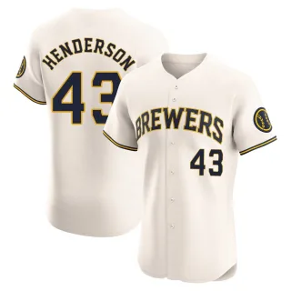Elite Men's Logan Henderson Milwaukee Brewers Home Jersey - Cream