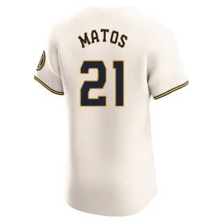 Elite Men's Luis Matos Milwaukee Brewers Home Jersey - Cream