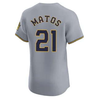 Elite Men's Luis Matos Milwaukee Brewers Road Jersey - Gray