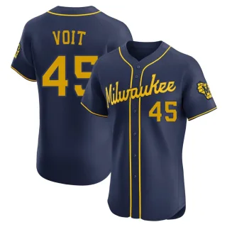 Elite Men's Luke Voit Milwaukee Brewers Alternate Jersey - Navy
