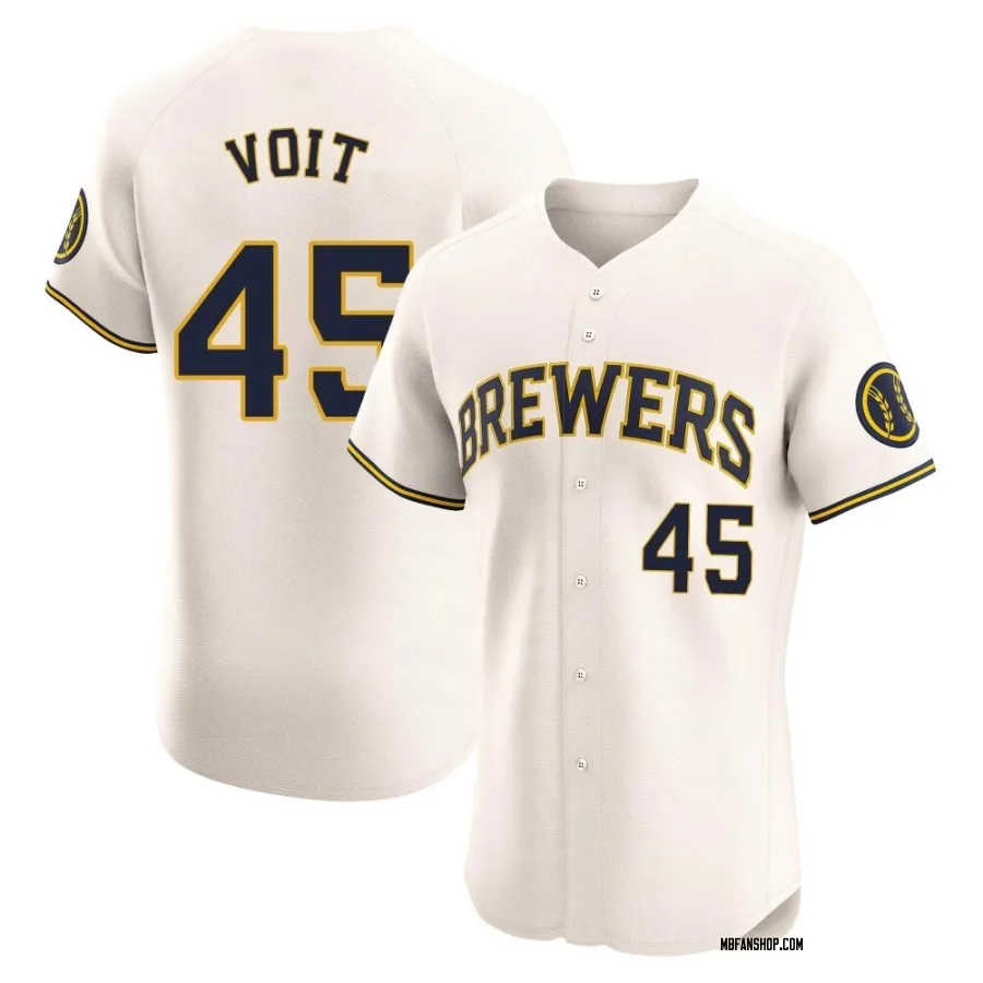 Elite Men's Luke Voit Milwaukee Brewers Home Jersey - Cream