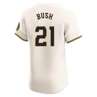 Elite Men's Matt Bush Milwaukee Brewers Home Jersey - Cream