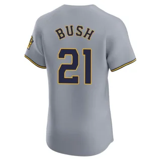 Elite Men's Matt Bush Milwaukee Brewers Road Jersey - Gray