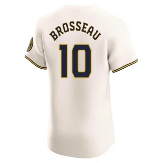 Elite Men's Mike Brosseau Milwaukee Brewers Home Jersey - Cream