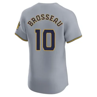 Elite Men's Mike Brosseau Milwaukee Brewers Road Jersey - Gray