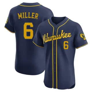 Elite Men's Owen Miller Milwaukee Brewers Alternate Jersey - Navy