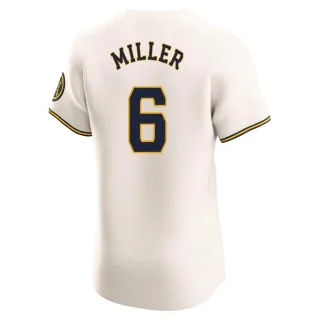 Elite Men's Owen Miller Milwaukee Brewers Home Jersey - Cream