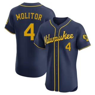 Elite Men's Paul Molitor Milwaukee Brewers Alternate Jersey - Navy