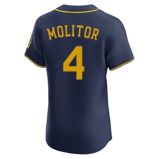 Elite Men's Paul Molitor Milwaukee Brewers Alternate Jersey - Navy