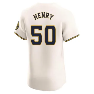Elite Men's Payton Henry Milwaukee Brewers Home Jersey - Cream