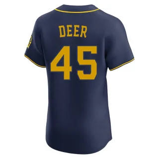 Elite Men's Rob Deer Milwaukee Brewers Alternate Jersey - Navy
