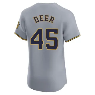 Elite Men's Rob Deer Milwaukee Brewers Road Jersey - Gray