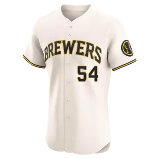 Elite Men's Robert Gasser Milwaukee Brewers Home Jersey - Cream