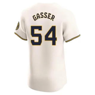 Elite Men's Robert Gasser Milwaukee Brewers Home Jersey - Cream